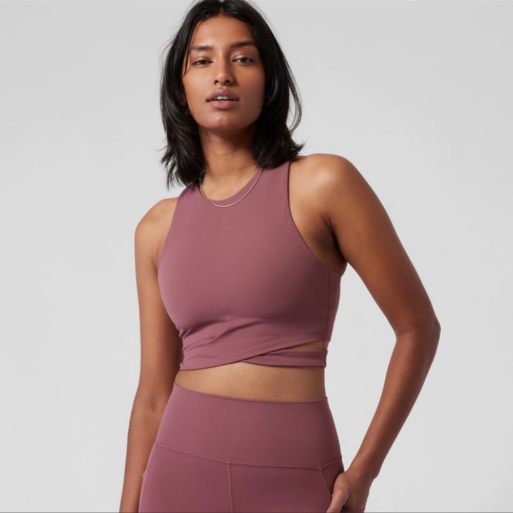 NWT Athleta Conscious Crop Cut Out Bra D-DD Tawny Rose